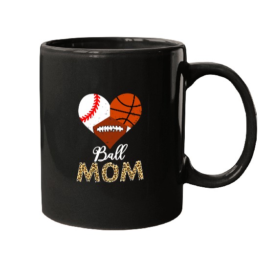 Funny Basketball Ball Mom Funny Baseball Football Basketball Mama Mothers Day Mugs