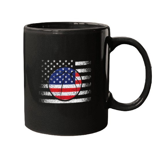 Funny Basketball American Flag 4th of July USA Sports Team Players 1 Mugs