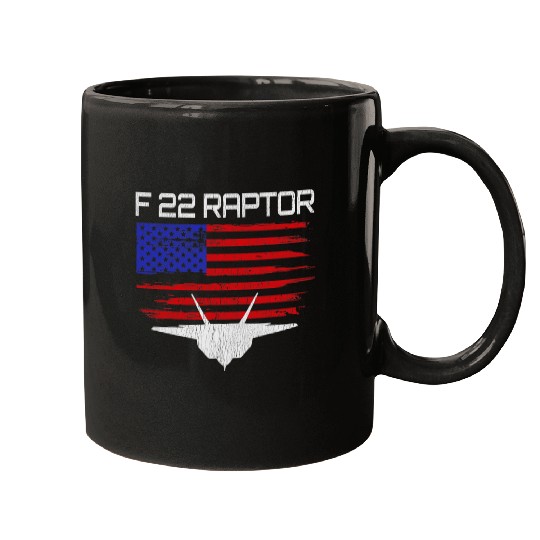 F22 Raptor American Flag Pilot Mugs