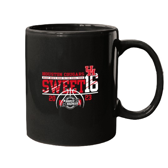 Funny Basketball Houston Cougars Sweet 16 Basketball Black Mugs