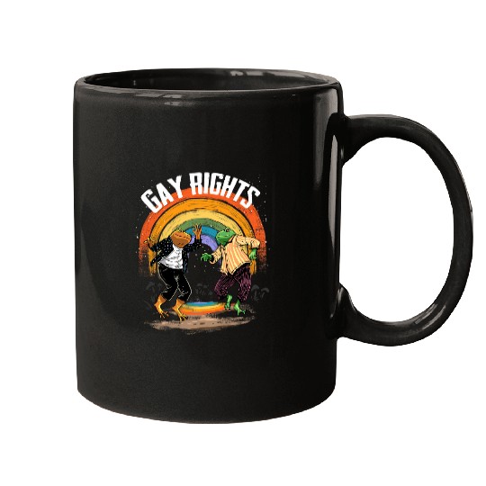 Gay Rights Frog Toad LGBT Pride Rainbow Cottagegore Mugs