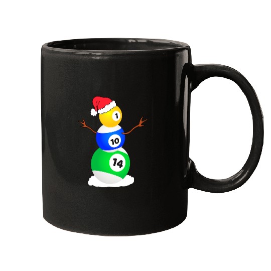 Sport Billiard Christmas Snowman Pool Player Christmas Pjs Mugs