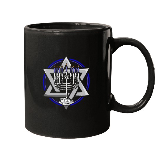 Hanukkah Menorah Jewish Chanukah Star of David Gift Mugs
