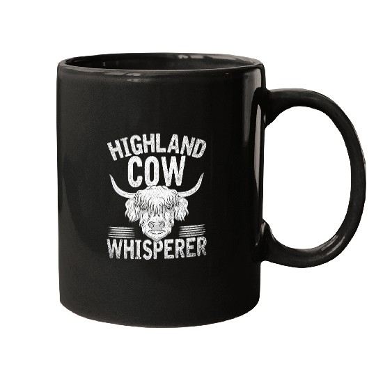 Cow Lover Farm Animal Highland Cow Whisperer Scottish Highland Cow Mugs