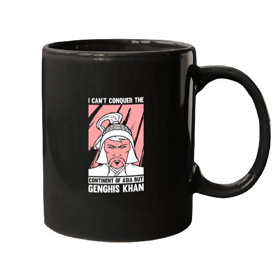 Funny Mongolian History Joke and Genghis Khan Quote Mugs