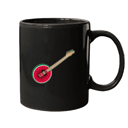Funny Ukulele Band Watermelon Ukulele Player Melon Mugs