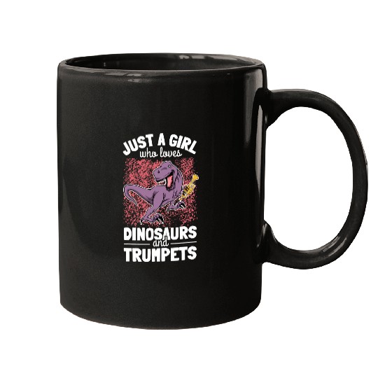 Funny Trumpet Girl Trumpet Player Saying Trumpeter I Dinosaur TRex 6 Mugs