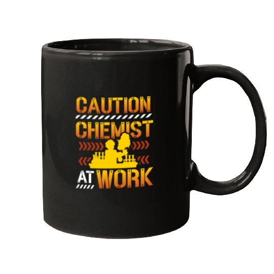 Caution Chemist At Work Chemistry Mugs