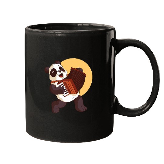 Funny Accordion Bear Cute Accordion Player Panda or Accordionist with Accordion Cute Bears Mugs