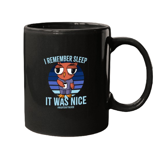 I remember sleep Funny Retro for Night Shift nurses Owl Lover Mugs