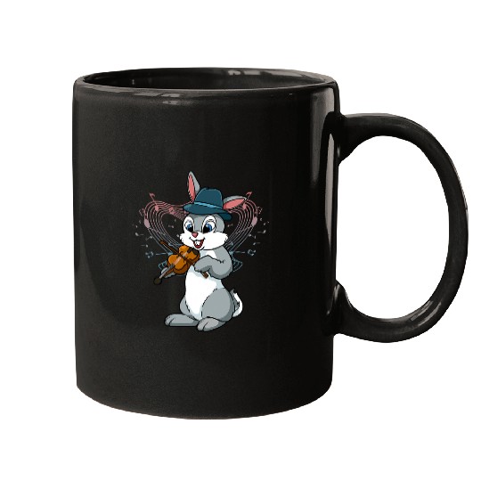 Funny Violin Rabbits Violin Rabbit I Funny Hare Playing The Fiddle Mugs