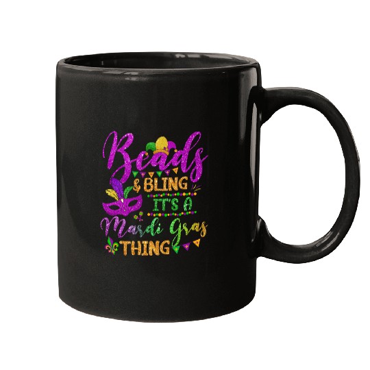 beads and bling its a mardi gras thing fun colorful Mugs