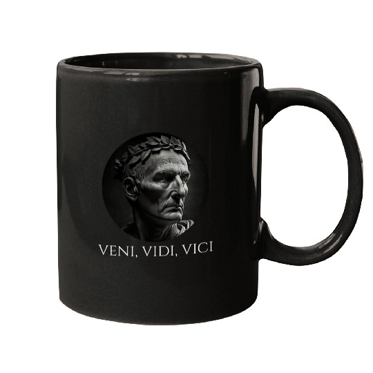 Gaius Julius Caesar Veni Vidi Vici Latin Quote Rome Mugs