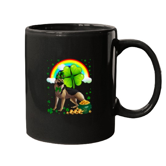 GSD St Patricks Day German Shepherd Shamrock Pet Dog Lover 31 German Shepherd Dog Dog Mugs