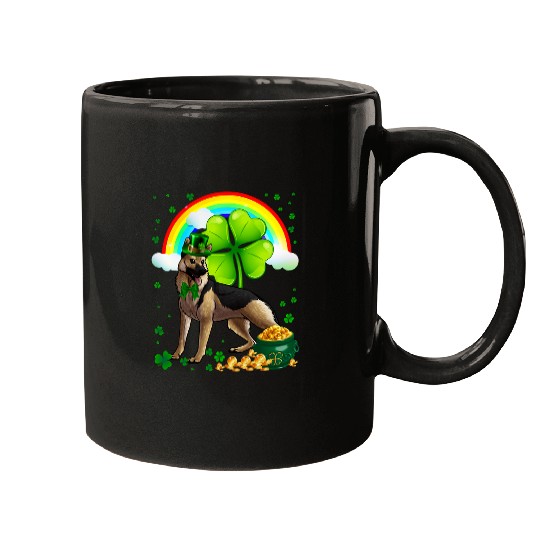 GSD St Patricks Day German Shepherd Shamrock Pet Dog Lover 31 German Shepherd Dog Dog Mugs