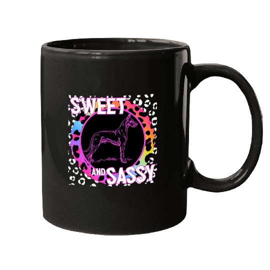 Great Dane Pet 90s Nostalgia Rainbow Leopard Print Tropical Mugs