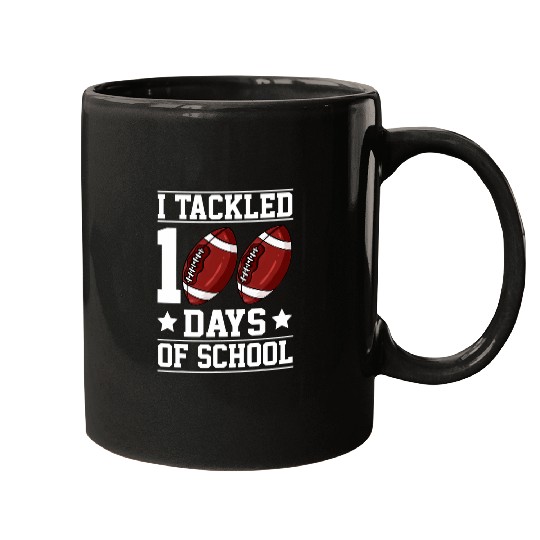 i tackled 100 days of school football 100th day of school Mugs