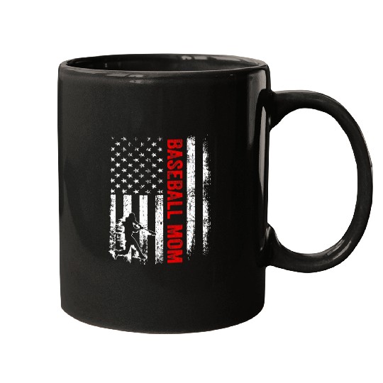 Sport Baseball American Flag Mom Funny Softball Mom Mothers Day Mugs