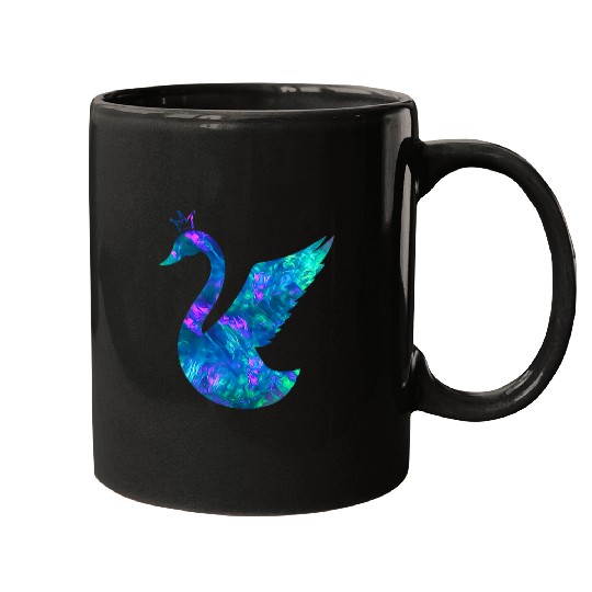Funny Violin Cyan Blue Violet teal swan For Birds Lover Mugs
