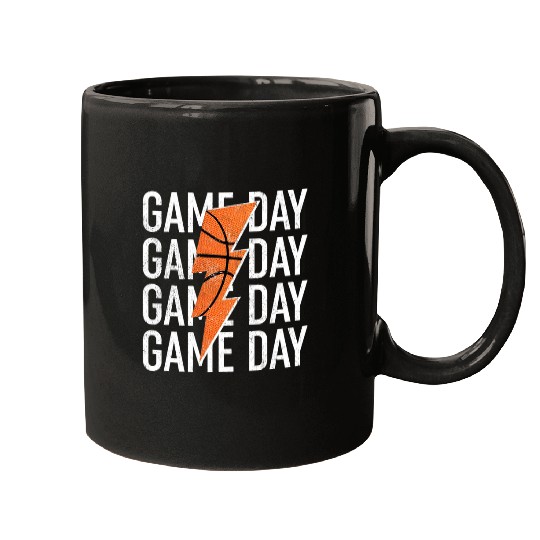 Funny Basketball vintages Game Day Basketball Lightning Bolt Funny Team Sport Mugs