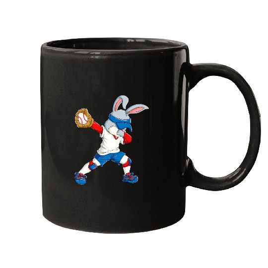 Sport Baseball Dabbings Bunny Easter Day Baseball Catcher Happy Easter Boys Mugs