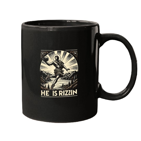 Sport Basketball He Is Risen Rizzin Easter Jesus Christian Faith Basketball 1 Mugs
