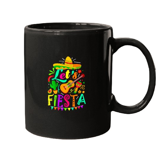Funny Guitar Happy Cinco De Mayo Mexican Guitar Cactus Lets Fiesta Guitarist Mugs