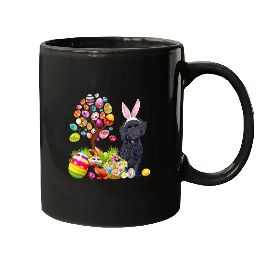 Cockapoo Pet Black Cockapoo Easter Egg Tree Dogs Bunny Easters Day Mugs