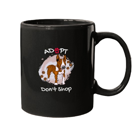 Bull Terrier Pet Cute Bull Terrier Dog Adopt Dont Shop Puppy Paws Art Mugs