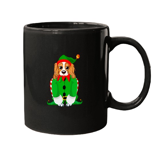 Cavalier King Charles Spaniel Pet Funny King Charles Spaniel In Elf Christmas Dog Tee Mugs