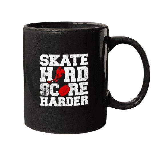 Sport Hockey Skate Hard Score Harder Ice Hockey Mugs