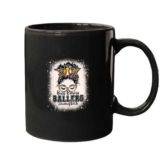 Sport Baseball Womens Messy Bun Busy Raising Ballers Mom Of Both Baseball Softball Mugs