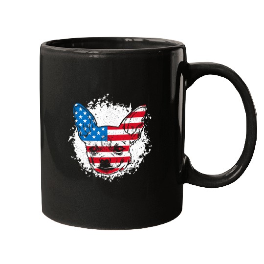 Chihuahua Pet Head American Flag Domestic Dogs Lover US Animal Mugs