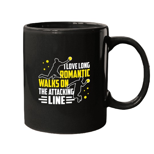 Sport Dodgeball Yellow Dodgeball Love Romantic Walks Funny Handball Player Mugs