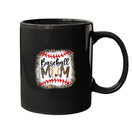 Sport Baseball Mom Leopard Funny Softball Mom Mothers Day 4 6 Mugs
