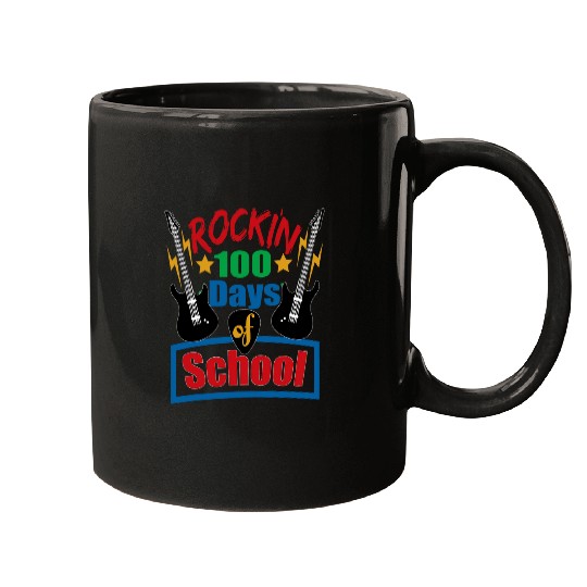Funny Guitar Rockin 100 Days of School Guitar Music Teacher Student Mugs