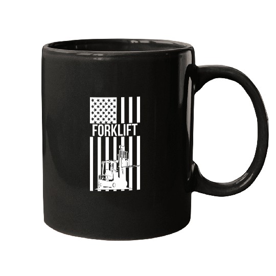Forklift Operator American Flag Forklift Driver Mugs