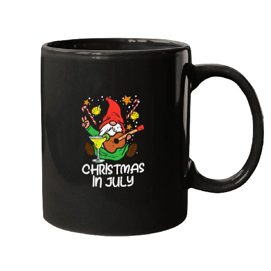 Funny Guitar Nordic Gnome Santa Playing Guitar Christmas In July Guitarist Mugs