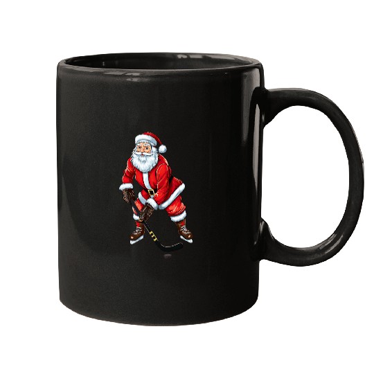 Sport Hockey Santa Ice Hockey Christmas xmass Pajama Boys Girls Kids Mugs