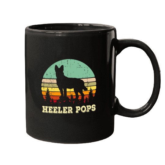 Australian Cattle Pet Retro Heeler Pops Gift Australian Cattle Dog Dad Pet Owner Mugs