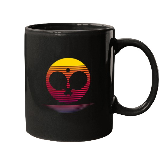 Sport Ping Pong Retro Vaporwave Ping Pong Silhouette Table Tennis Lover Mugs
