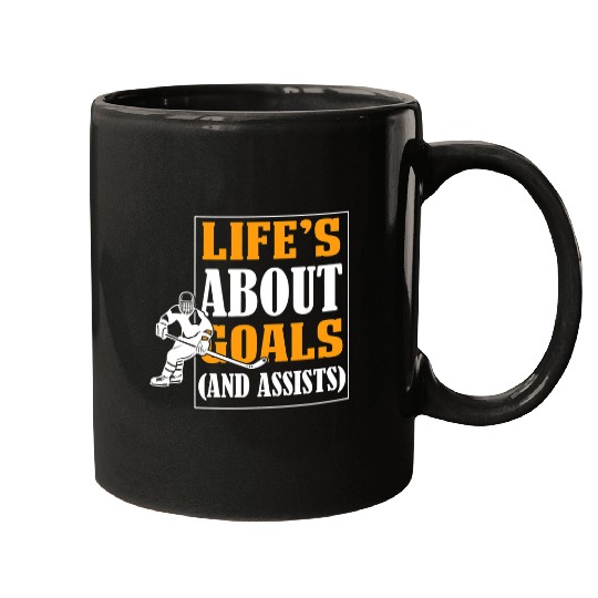 Sport Hockey Lifes about goals and assists motivitional hockey apparel Mugs