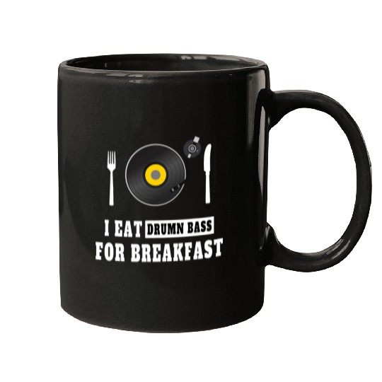 Funny Drummer I Eat Drum Bass for Breakfast DNB Lover Mugs