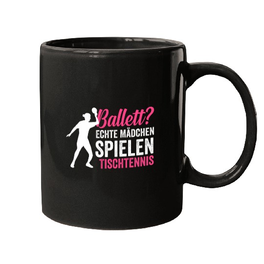 Sport Ping Pong Ballet Real girls play table tennis athletes Mugs