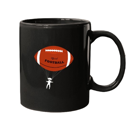 Sport American Football Skydiving Football Skydiver And Parachute frees Fall Mugs