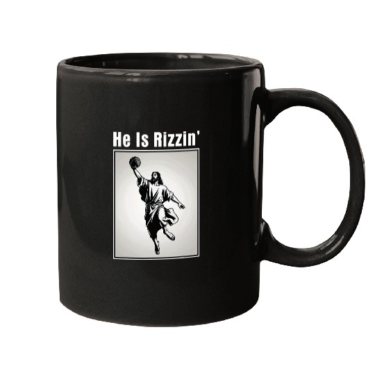 Sport Basketball He Is Risen Rizzin Funny Easter Jesus Playing Basketball 3 Mugs