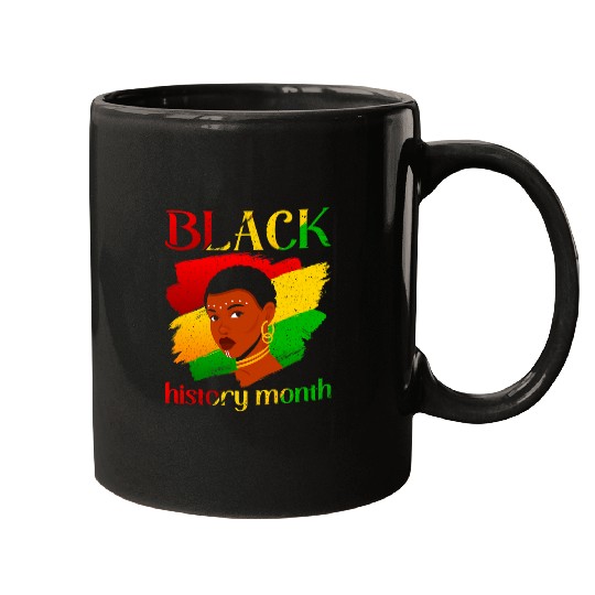 Black Queen African Black Girl Black History Month Pride Mugs