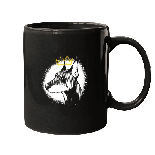 Doberman Pet Pinscher with Crown Mugs