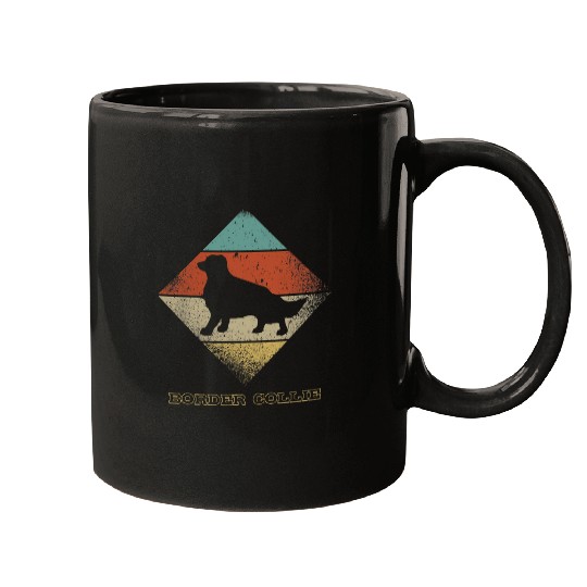 Border Collie Pet Vintage Retro 1970s Dog Breed 1 Mugs
