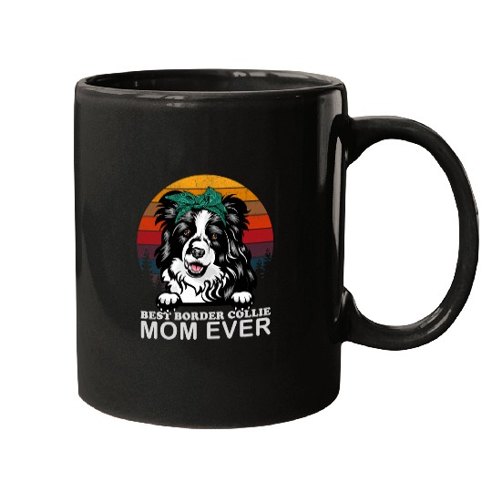 Border Collie Pet Vintage bests Dog Mom Ever Border Collie Dog For Mom Mugs